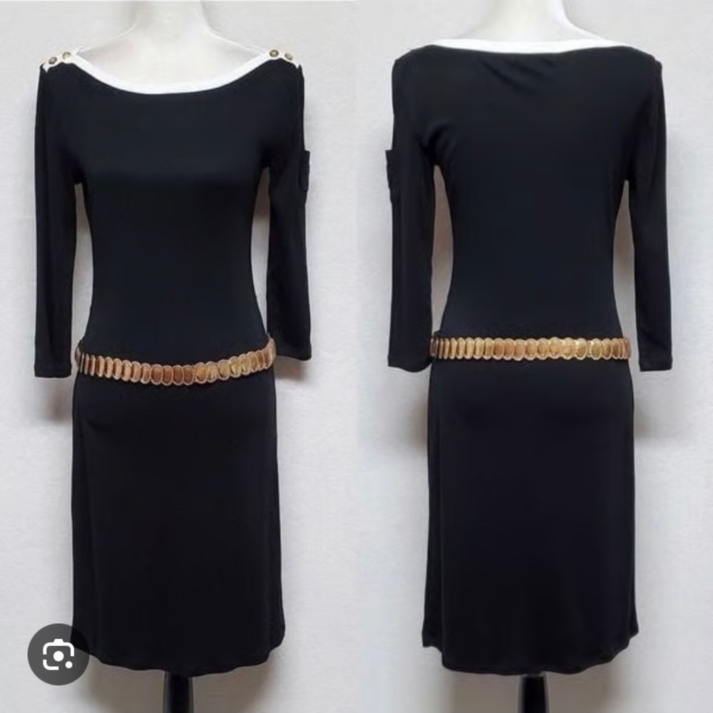 Retro 90s/Y2K Lauren Ralph Lauren Black Boatneck Dress Women’s Small